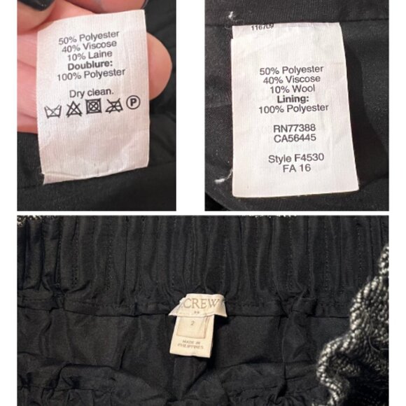 J. CREW FACTORY Wool Blend Herringbone Elastic Waist Sidewalk Skirt Size 2 - Picture 10 of 15